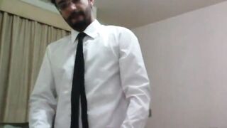 Suit man fucks with office boy