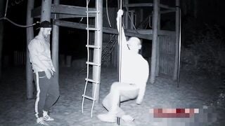 Outdoor midnight hot anal sex