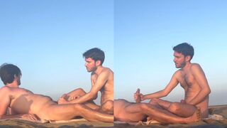 Masturbation with beautiful sunrise view