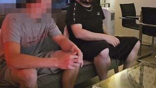 Gaming friends lose the bet and blowjob