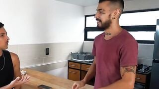 Two Italian men has rough sex in bed