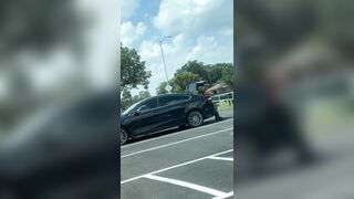 Ebony man fucks for more money inisde a car