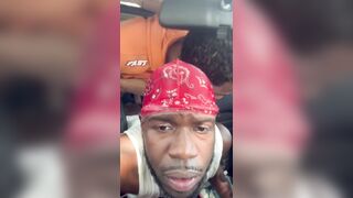 Ebony man fucks for more money inisde a car