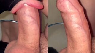 Mask man sucks stranger's big manhood cock