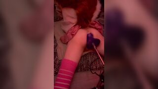 Sheboy enjoys anal sex with rubber big cock