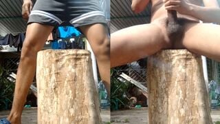 Asian married man has rough handjob