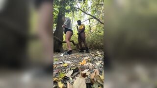 Strangers enjoys oral sex in middle of the forest