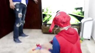 Big cock dad tricks young son ass