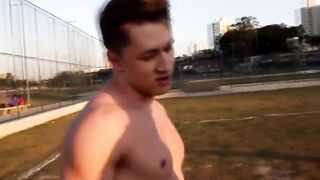 Footballer has hot blowjob after rough game