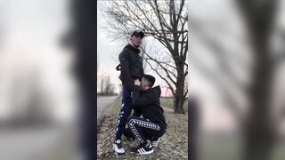 Canada two strangers has oral sex at public park