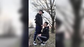 Canada two strangers has oral sex at public park