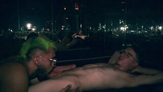 Two men enjoys rough sex in gay midnight party