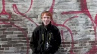 Blonde man enjoys cock sucking with friend's cock