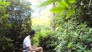 Tourist men enjoys Outdoor gay sex in the forest