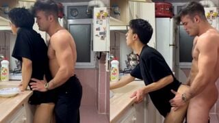 Young stepbrothers fucking in the kitchen hot video
