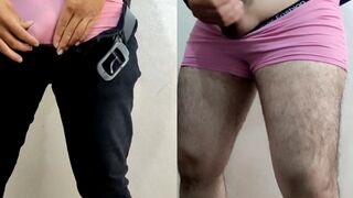 Sexy violet panty sheboy hot handjob MMS video