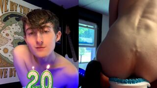 Birthday nude ass young boy sit on cake MMS video