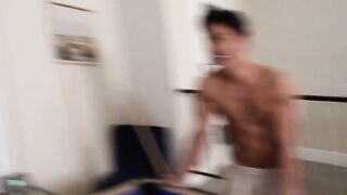 After home games two friends enjoy gay sex